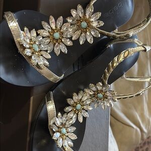 Bebe Silver Sandals with Elegant Design
